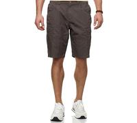 Indicode Herren INDreier Cargo-Shorts mit elastischen Seiteneinsätzen | Bermuda Männer Sommerhose aus Baumwolle Raven L