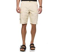 Indicode Herren INDreier Cargo-Shorts mit elastischen Seiteneinsätzen | Bermuda Männer Sommerhose aus Baumwolle Fog M