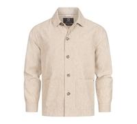 Indicode Herren INElton Hemd aus Baumwoll-Leinen Mischung mit zwei Taschen | Leichte Hemdjacke im Casuallook für Büro und Alltag, Herrenjacke, Übergangsjacke, Freizeitjacke, Overshirt für Männer
