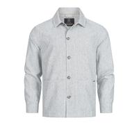 Indicode Herren INElton Übergangsjacke mit zwei Taschen aus Baumwoll-Leinen Mischung | Herrenjacke Männer Dk Denim, M