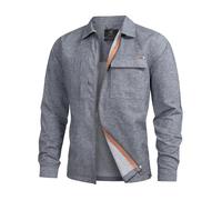 Indicode Herren INEuron Langarm-Hemd mit Zwei Brust-Taschen und Reißverschluss | Herrenjacke Männer Navy, S