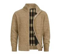 Indicode Herren INFilion Strickjacke mit Stehkragen und Reißverschluss | Cardigan für Männer Cornstalk, L