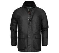 Indicode Herren INFilmen Übergangsjacke mit 5 Taschen und Umschlagkragen | Winterjacke Herrenjacke Männer Black, XL