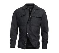 Indicode Herren INFinny Langarmhemd Übergangsjacke gefüttert | Herrenhemd Freizeithemd Black XXL