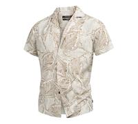 Indicode Herren INFrey Kurzarm-Hemd mit Muster aus Baumwollmischung | Herrenhemd für Männer Cornstalk, L