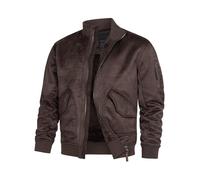 Indicode Herren INFrosco Velours-Kunstleder Jacke | Herrenjacke Wildleder-Look für Männer Dk Brown L