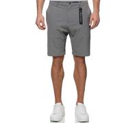 Indicode Herren INGareth Stretch Chino-Shorts mit Tunnelzug und 3 Taschen | Kurze Hose für Männer Pewter XL