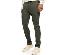 Indicode Herren INGeoport Chinohose aus 98% Baumwolle mit Gürtel | Herrenhose Chino für Männer Army 32/32