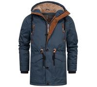Indicode Herren INGillespie Winterjacke mit gefütterter Kapuze | Herrenjacke Wintermantel Parka Männer Navy, XXL
