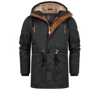 Indicode Herren INGillespie Winterjacke mit gefütterter Kapuze | Herrenjacke Wintermantel Parka Männer Black, 3XL