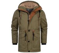 Indicode Herren INGillespie Winterjacke mit gefütterter Kapuze | Herrenjacke Wintermantel Parka Männer Army, XL
