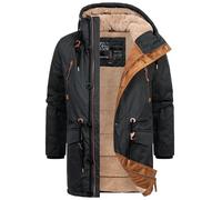 Indicode Herren INGillespie Winterjacke mit gefütterter Kapuze | Herrenjacke Wintermantel Parka Männer Raven, M