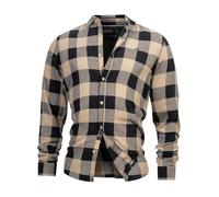 Indicode Herren INGilman Hemd kariert mit Kent-Kragen aus Baumwollmischung | Herrenhemd Männerhemd Irish Cream, XXL