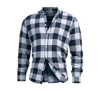 Indicode Herren INGilman Hemd kariert mit Kent-Kragen aus Baumwollmischung | Herrenhemd Männerhemd Sky Way, XL