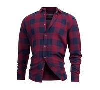 Indicode Herren INGilman Hemd kariert mit Kent-Kragen aus Baumwollmischung | Herrenhemd Männerhemd Tawny Port, XL