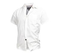 Indicode Hemd Kurzarm Herren Regular Fit Baumwolle weiß, M