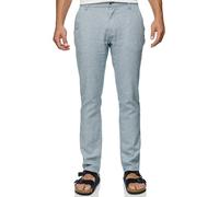 Indicode Herren INGuy Stoffhose aus Leinen & Baumwolle | Herrenhose Freizeithose Männer Copen Blue, 31/32
