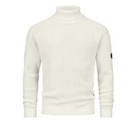 Indicode Herren INHarlan Fein-Strickpullover aus Baumwolle mit Rollkragen und RIPP-Bündchen White Asparagus, XXL