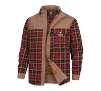 Indicode Herren INHolz Übergangsjacke aus 100% Baumwolle mit Teddyfutter | Holzfällerhemd Kariertes Flanellhemd für Männer Brown Sugar, XXL