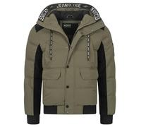 Indicode Herren INJakobe Winterjacke mit Kapuze | Herrenjacke warme Freizeitjacke Männer Army XL