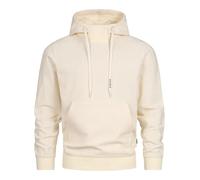 Indicode Herren INJody Sweatshirt mit Kapuze aus Baumwoll-Mix | Hoodie Kapuzenpullover White Asparagus XL
