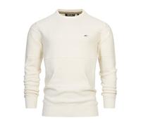 Indicode Herren Injustice Pullover mit Rundhals-Ausschnitt | Herrenpullover Pulli Strickpullover für Männer White Asparagus, XXL