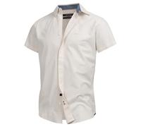 Indicode Herren INKenner Kurzarm-Hemd aus 100% Baumwolle | Herrenhemd Männerhemd Fog, M