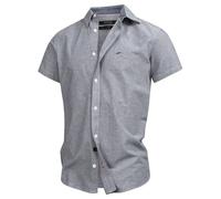 Indicode Hemd Kurzarm Herren Regular Fit Baumwolle marine, S