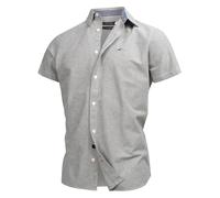 Indicode Herren INKenner Kurzarm-Hemd aus 100% Baumwolle | Herrenhemd Männerhemd Raven, M