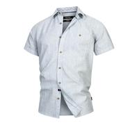 Indicode Herren INKiss Kurzarmhemd mit Kent-Kragen | Herrenhemd gestreift Kurzarm Hemd Sky Way, S