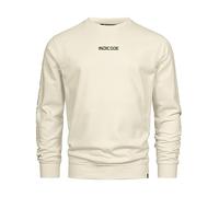 Indicode Herren INKorbin Sweatshirt mit RIPP-Bündchen und Rundhals-Ausschnitt | Sweater aus Baumwoll-Mix White Asparagus, L