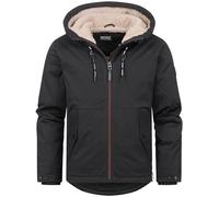 Indicode Herren INKylian Winterjacke mit Kapuze gefüttert | Herrenjacke Parka Jacke Männer Black, XXL