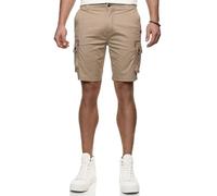 Indicode Herren INLanny Cargo-Shorts mit 6 Taschen | Bermuda Männer Sommerhose aus Baumwolle Simply Taupe, L