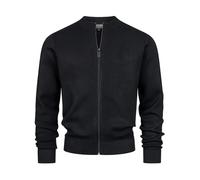 Indicode Herren INLaos Strickjacke mit Rundhalsausschnitt & Reißverschluss | Cardigan für Männer Black, XXL