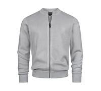 Indicode Herren INLaos Strickjacke mit Rundhalsausschnitt & Reißverschluss | Cardigan für Männer Lt Grey Mix, XL