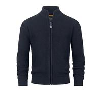 Indicode Herren INLayton Strickjacke mit Stehkragen und Reißverschluss | Cardigan Feinstrickjacke für Männer Navy, S