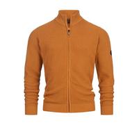 Indicode Herren INLayton Strickjacke mit Stehkragen und Reißverschluss | Cardigan Feinstrickjacke für Männer Caramel, M