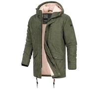 Indicode Herren INLedley Cordjacke mit Teddyfutter und verdecktem Reißverschluss | Winterjacke mit Kapuze für Männer Capers, L