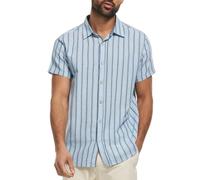 Indicode Hemd Kurzarm Herren Regular Fit Baumwolle blau, M