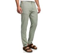 Indicode Herren INLino leichte Chinohose aus Leinenmix | Sommerhose Leinenhose Stoffhose für Männer Sea Spray, L
