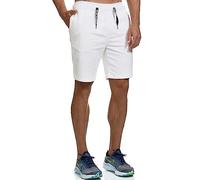 Indicode Herren INLudvig Chino Shorts aus 98% Baumwolle | Herrenshorts Chinoshorts Bermuda White Heaven, L