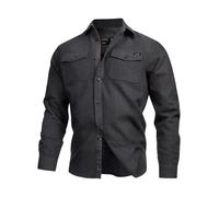 Indicode Herren INLui Langarm-Hemd mit Zwei Brust-Taschen und Knopfleiste | Herrenjacke Männer Charcoal Mix, XL