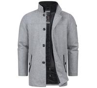 Indicode Herren INLunik Herrenmantel aus Wollmix | gefütterte Winterjacke Parka für Männer Lt Grey Mix, S