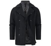 Indicode Herren INLunil Kurzmantel Herrenmantel aus Wollmix mit Stehkragen | Eleganter Businessmantel mit hohem Kragen für Büro und Alltag, Übergangsmantel, Wollmantel, Oberbekleidung für Männer