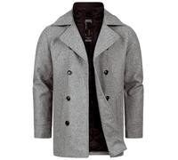 Indicode Herren INLunil Kurzmantel mit Stehkragen | Herrenmantel Mantel aus Wollmix für Männer Lt Grey Mix, M