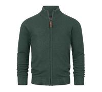 Indicode Herren INLut Strickjacke mit Stehkragen und Reißverschluss | Cardigan Feinstrickjacke für Männer Army, M