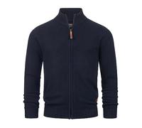Indicode Herren INLut Strickjacke mit Stehkragen und Reißverschluss | Cardigan Feinstrickjacke für Männer Navy, L
