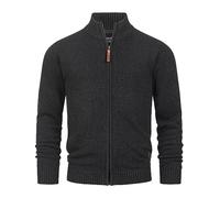 Indicode Herren INLut Strickjacke mit Stehkragen und Reißverschluss | Cardigan Feinstrickjacke für Männer Raven, XL