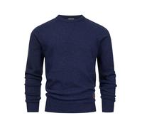 Indicode Herren INMargous Pullover mit Rundhalsausschnitt | Klassischer Basic-Strickpullover Feinstrickpullover für Männer Sky Captain, L