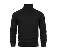Indicode Herren INMargous Roll Neck Klassischer Rollkragenpullover | Herrenpullover Strickpullover für Männer Black, M